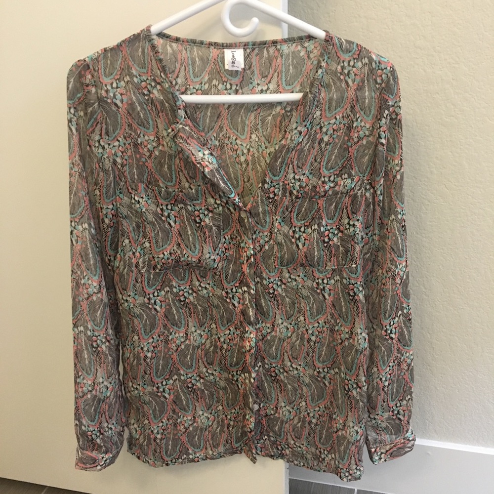 Printed collar free blouse